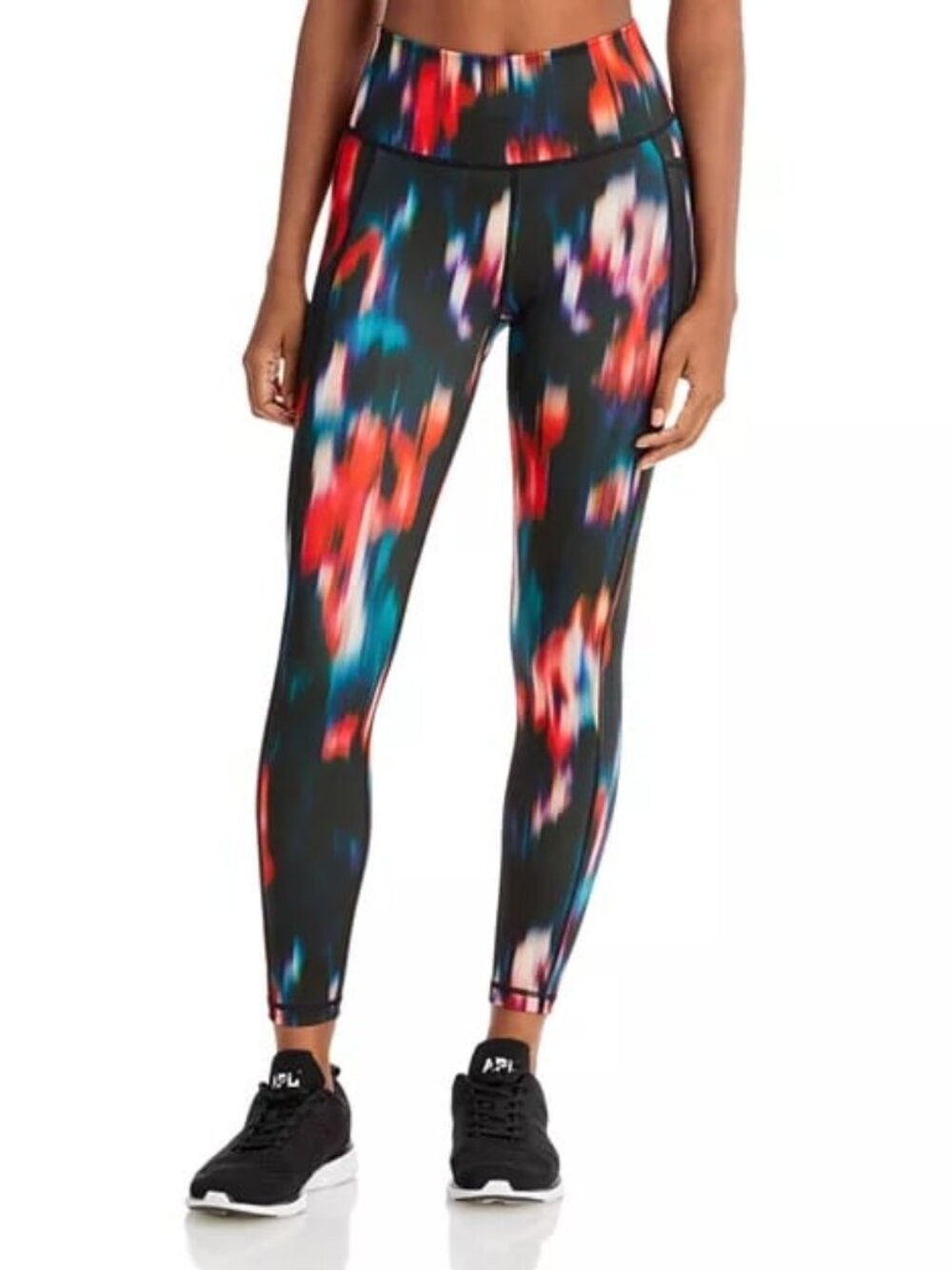 Sweaty Betty Super Sculpt 7/8 Leggings Medium Red Blur Print Side Pocket